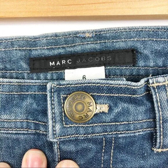Marc Jacobs Boot Cut Pink Accent Pocket Jeans Sz 6