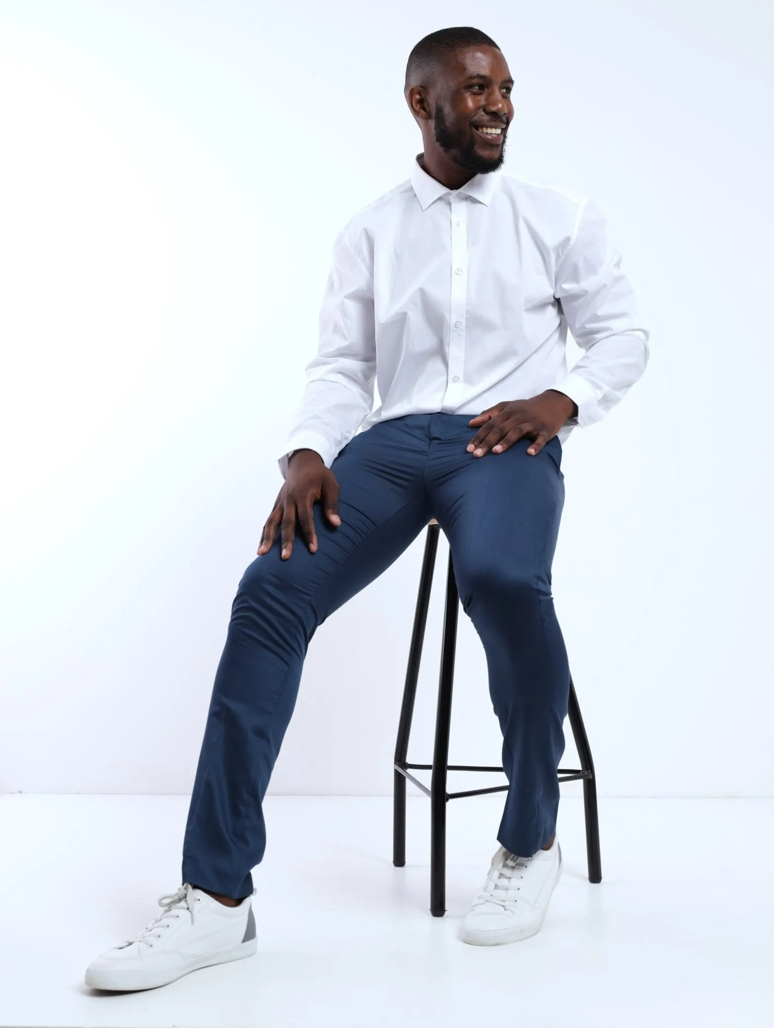 Men's Basic  Formal Trouser - Dark Blue