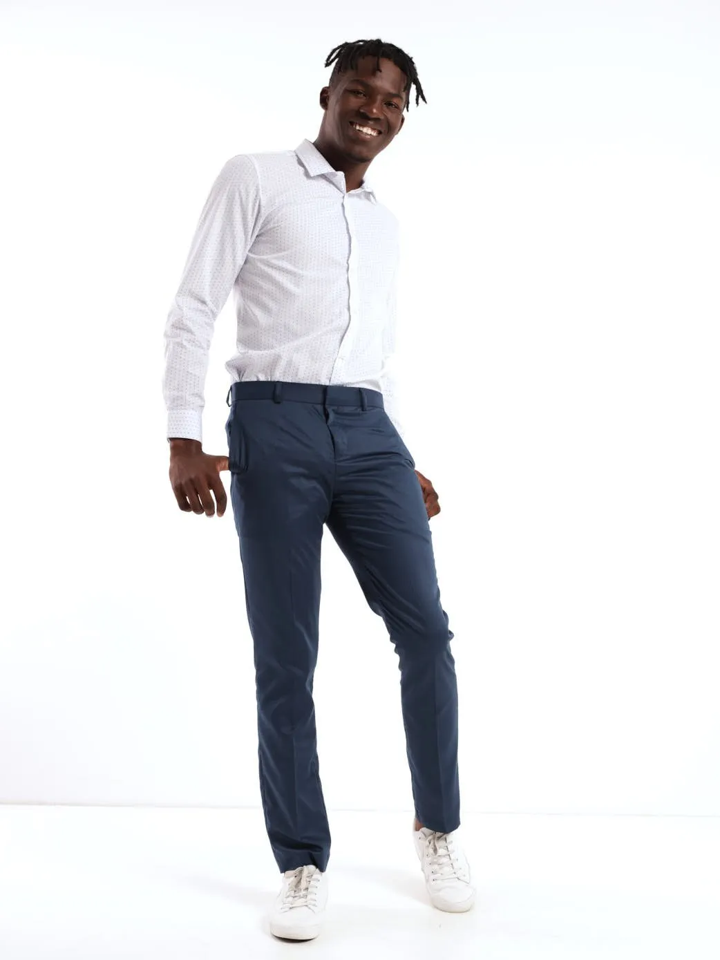 Men's Basic  Formal Trouser - Dark Blue