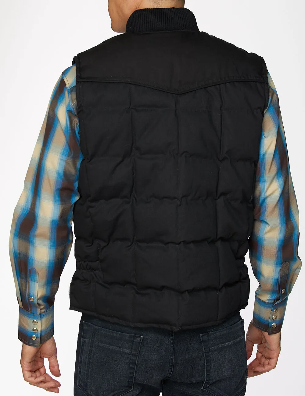 Men's Canvas Quilted  Sleeveless Vest-ACV29-Black