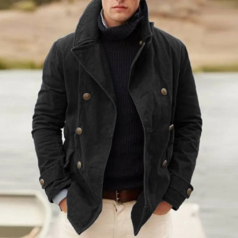 Men’s Casual Reversible Blazer with Stand Collar