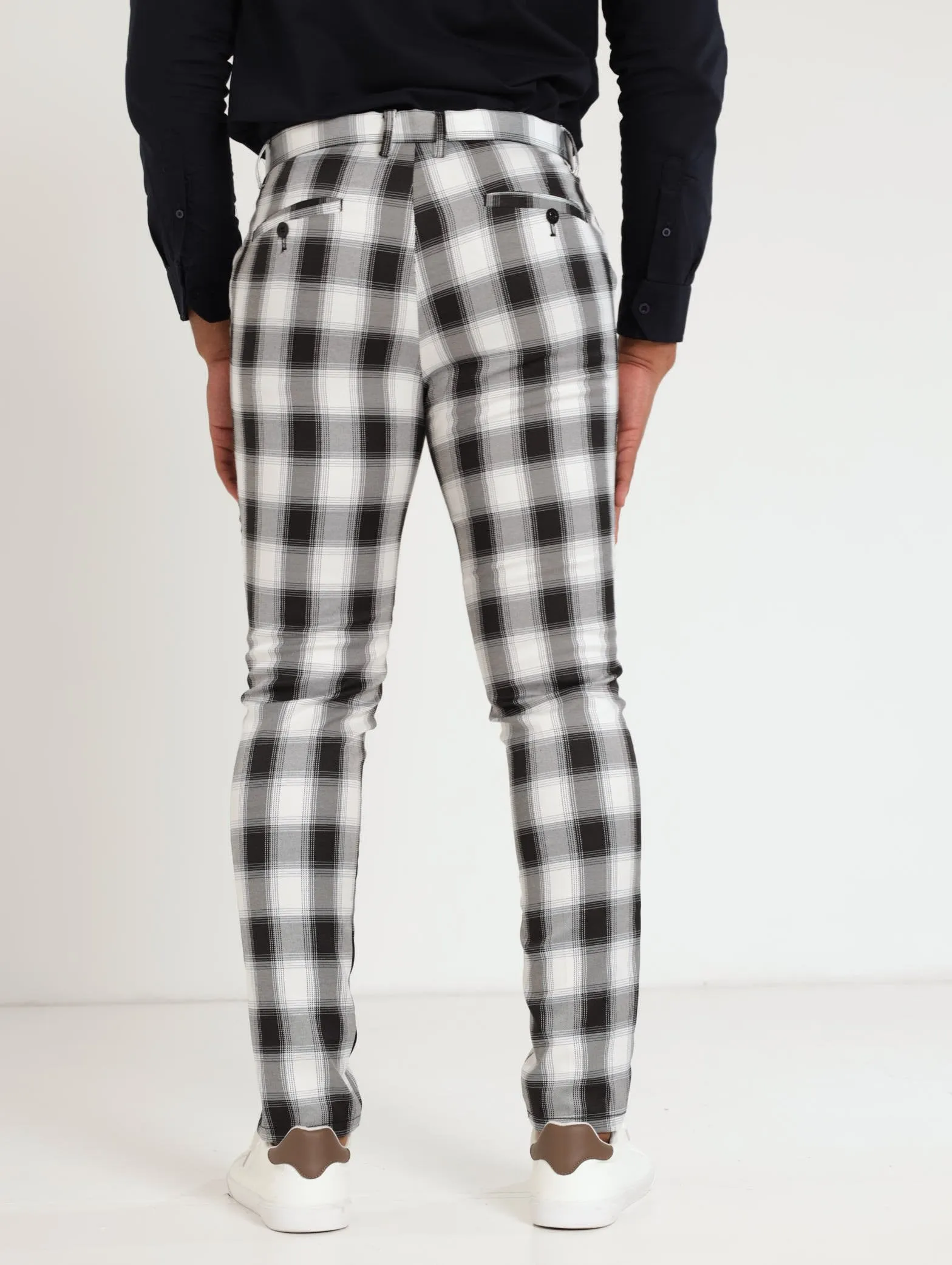 Men's Check Pant - White/Black