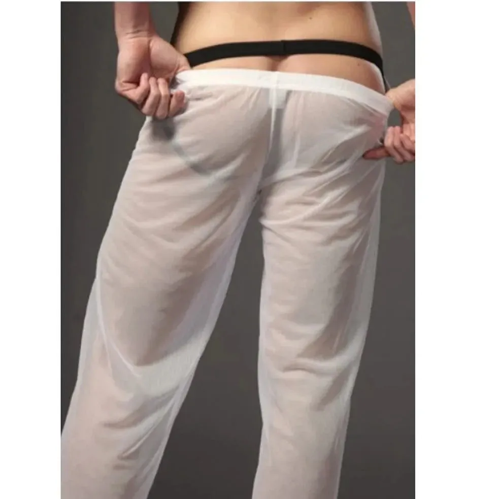 Mens Mesh Sheer Stretch Lounge Pants
