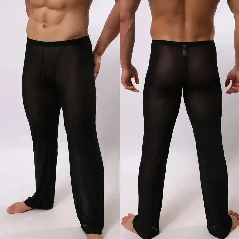 Mens Mesh Sheer Stretch Lounge Pants