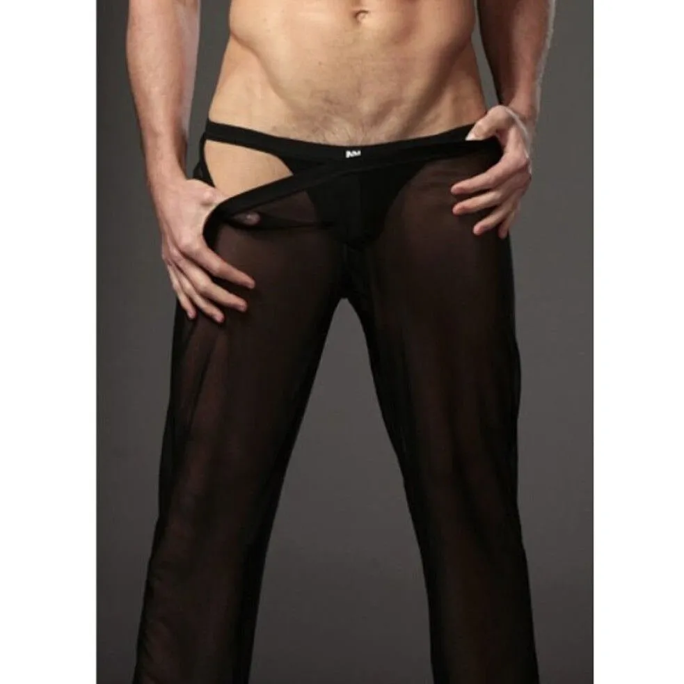 Mens Mesh Sheer Stretch Lounge Pants