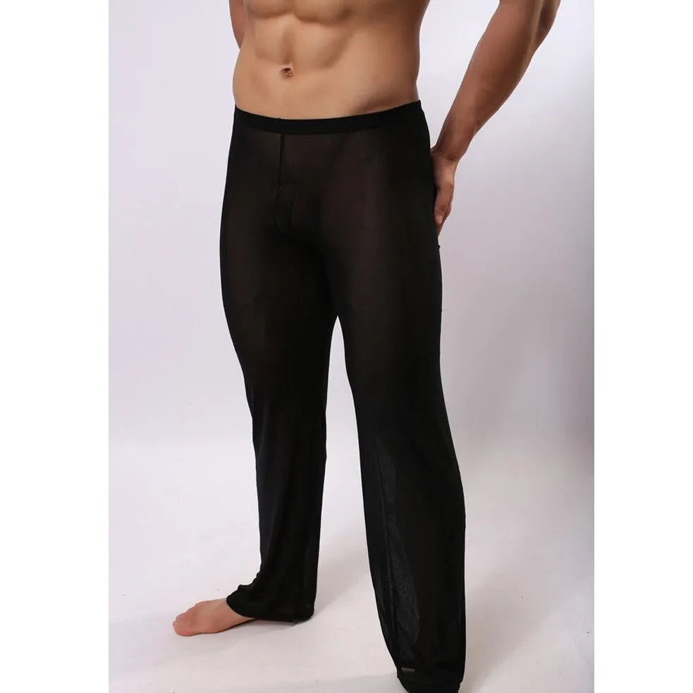 Mens Mesh Sheer Stretch Lounge Pants