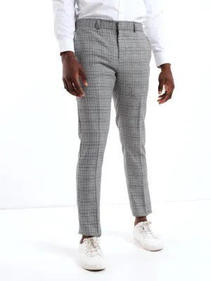 Men's Monochrome Check Trouser - Black/Blue