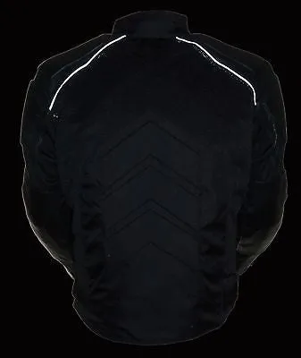 MEN'S MOTORCYCLE LEATHER/TEXTILE MESH RACER JACKET WITH ARMOUR BACK & ELBOWS