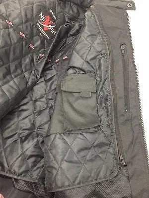 MEN'S MOTORCYCLE ORANGE COMBO LEATHER/TEXTILE MESH RACER JACKET W/ARMOUR INSIDE