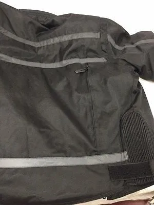 MEN'S MOTORCYCLE RACER TEXTILE JACKET WITH REFLECTIVE STRIPES WITH ARMOUR INSIDE