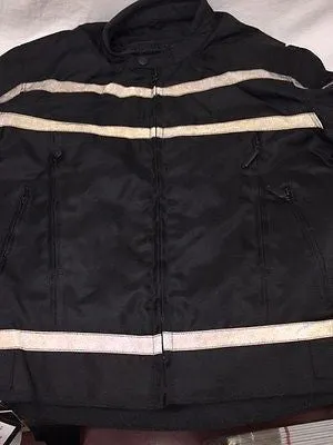 MEN'S MOTORCYCLE RACER TEXTILE JACKET WITH REFLECTIVE STRIPES WITH ARMOUR INSIDE