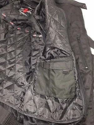 MEN'S MOTORCYCLE RACER TEXTILE JACKET WITH REFLECTIVE STRIPES WITH ARMOUR INSIDE