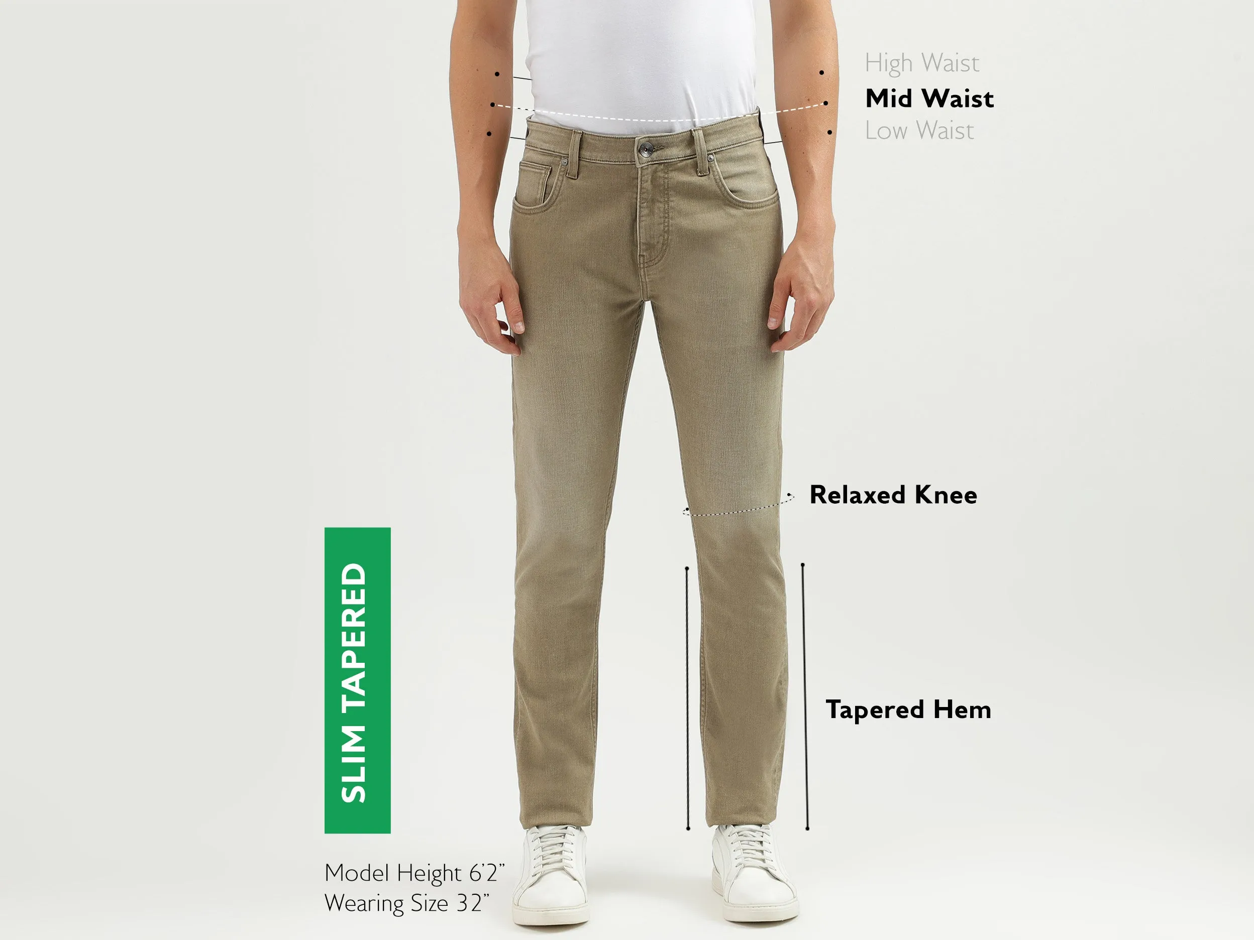 Men's Solid Slim Tapered Fit Jeans
