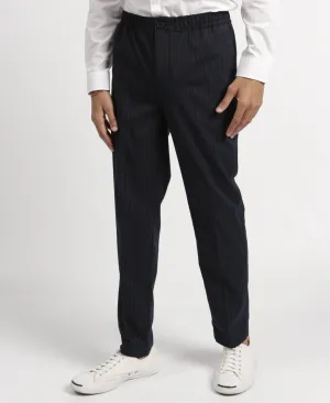 Men's Stripe Elasticated Trouser - Navy