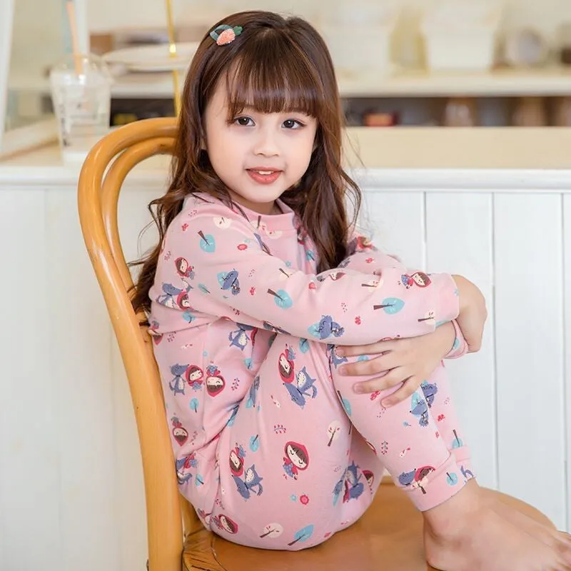 Mermaid pajamas loungewear cotton little girl warm long johns