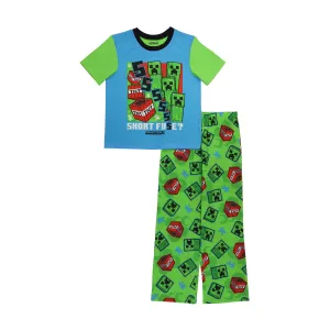 Minecraft Boys Pajamas Short Sleeve Kids PJs 2pc Set