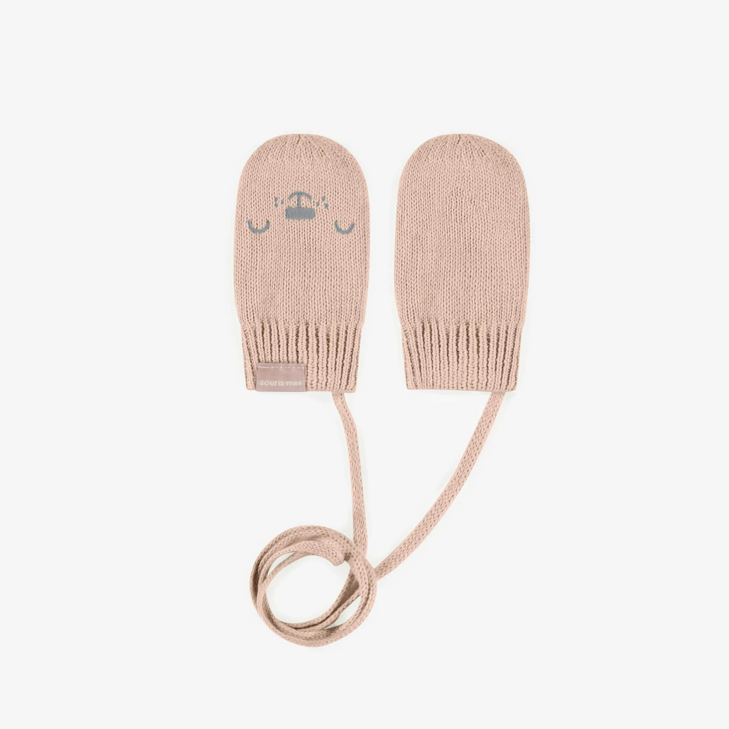 Mitaines roses en maille, bébé || Pink knitted mittens, baby