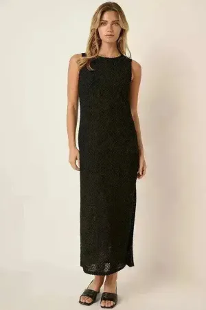 Mittoshop Side Slit Dress – Sleeveless Round Neck w/Slit