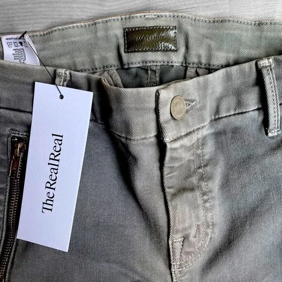 Mother Crop Zip Muse Jeans Size 25 Gray
