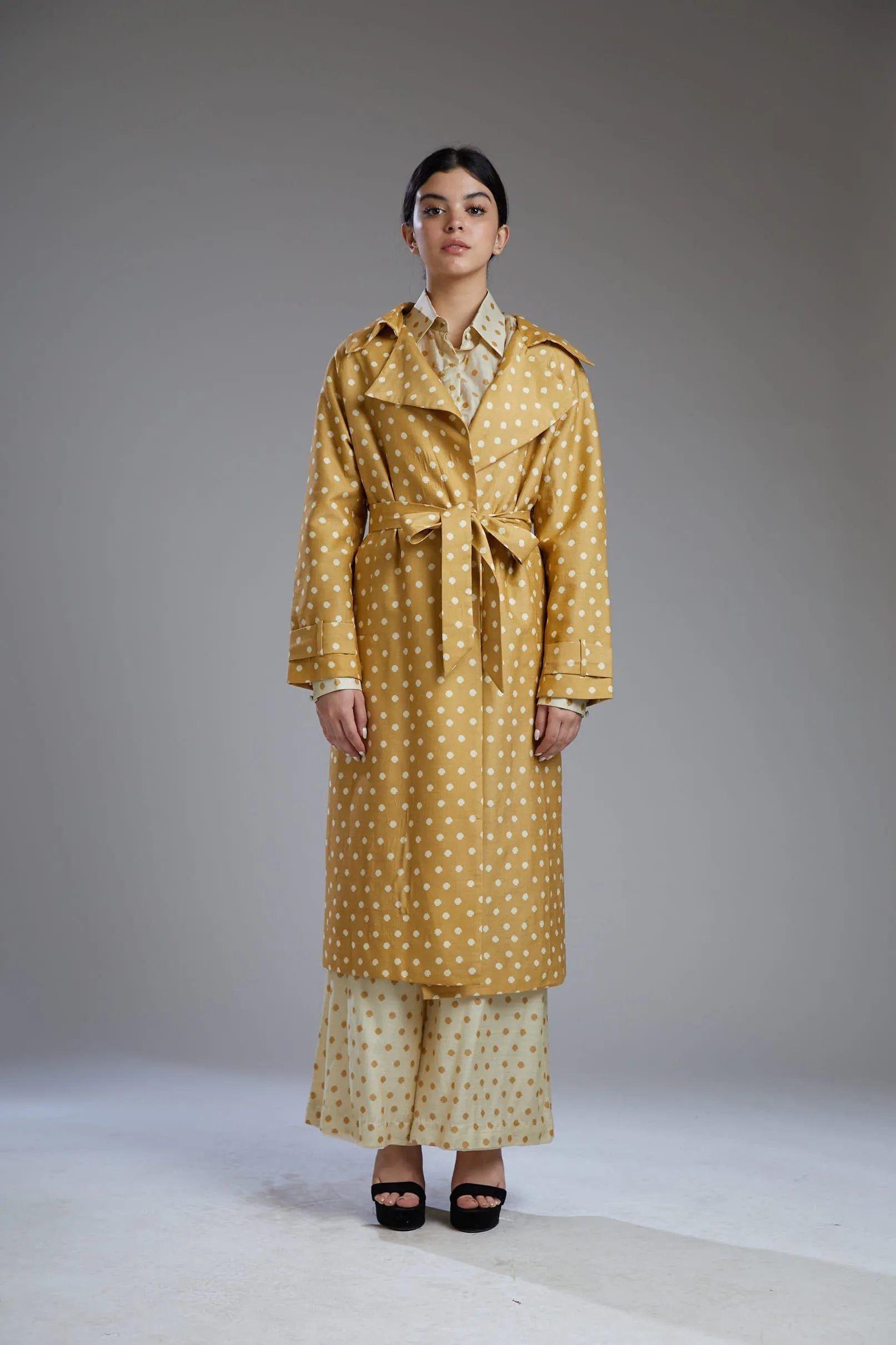Mustard Polka Dot Coat