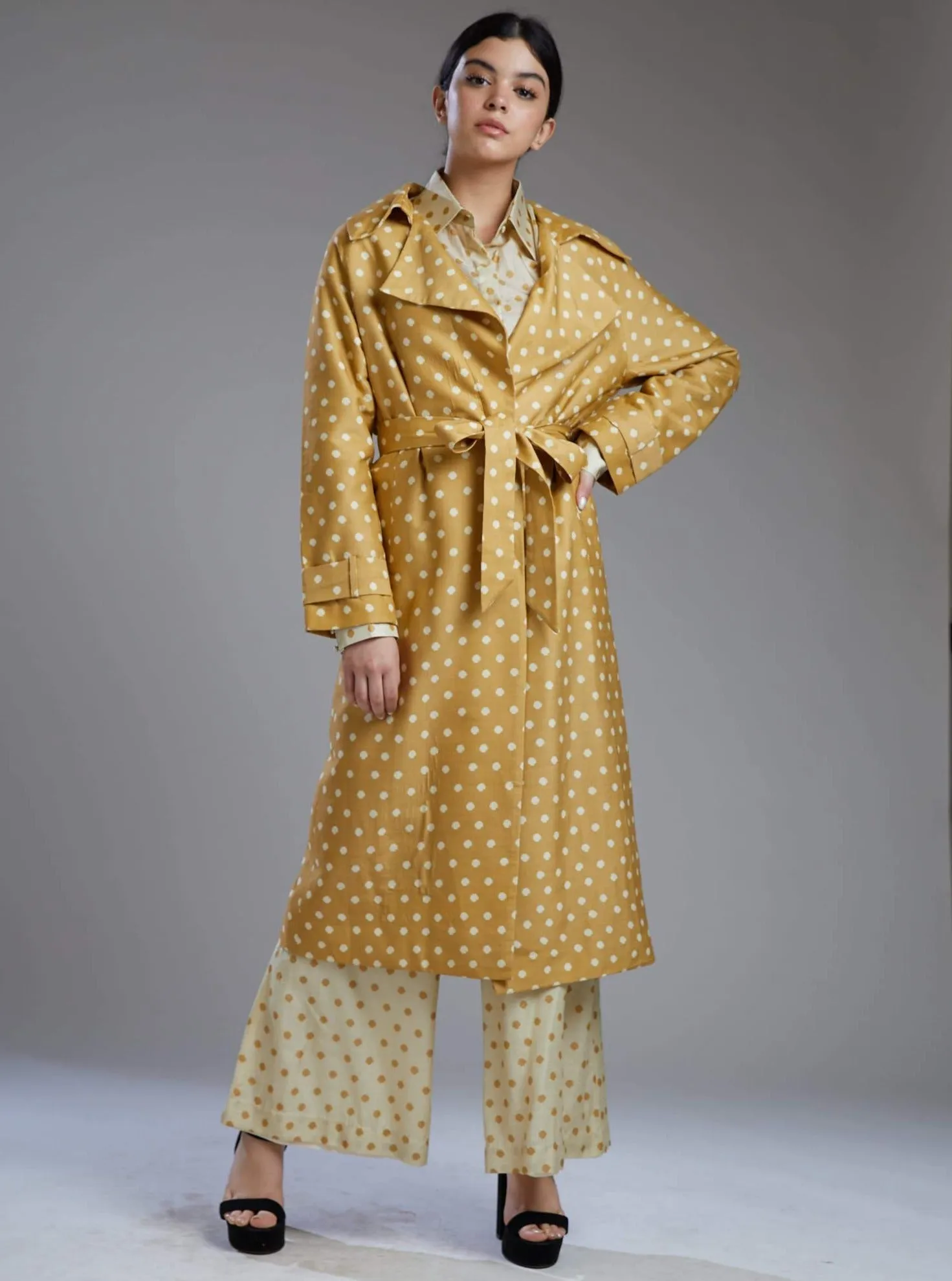 Mustard Polka Dot Coat