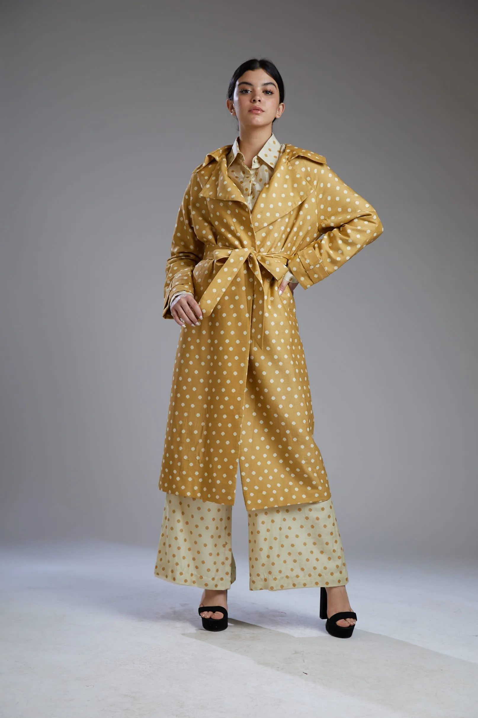 Mustard Polka Dot Coat