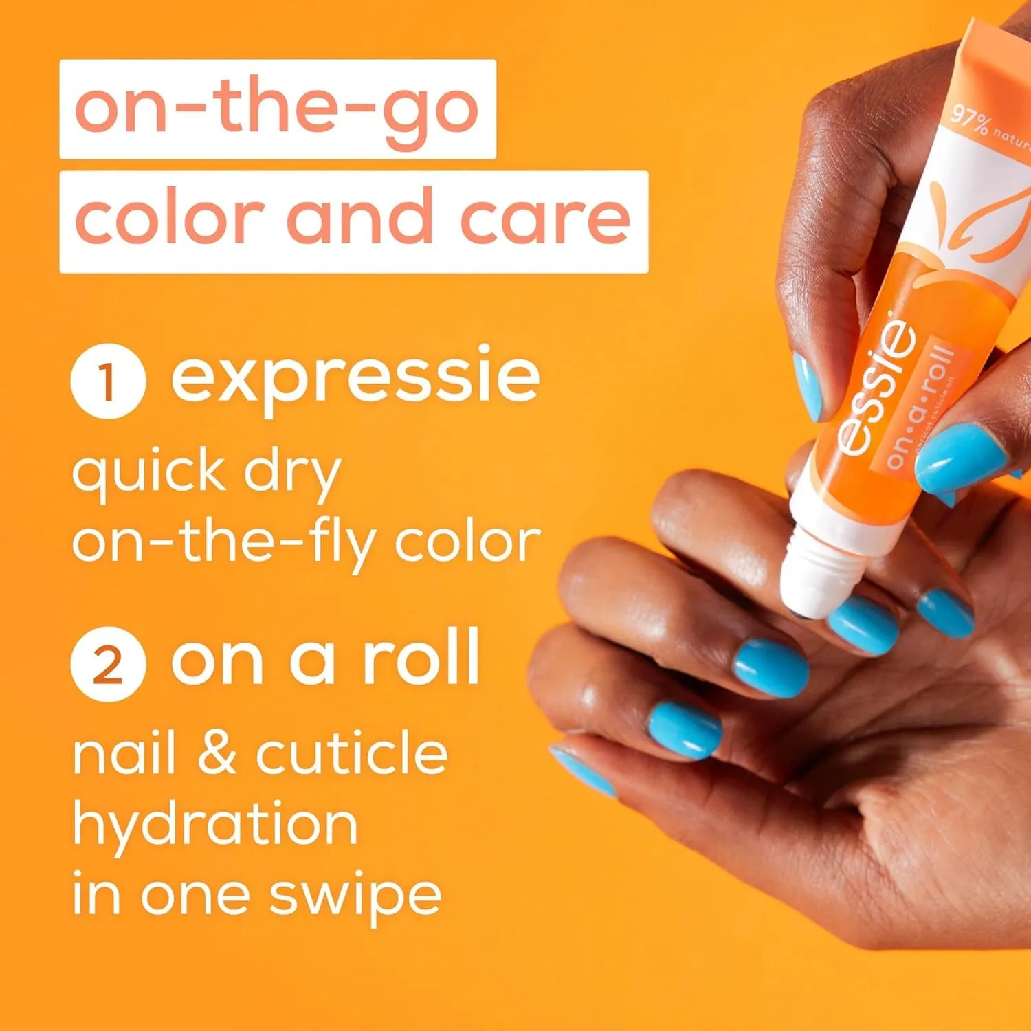 Nail Care, Apricot Cuticle Oil and Nail Treatment, 8-Free Vegan, on a Roll, 0.46 Fl Oz