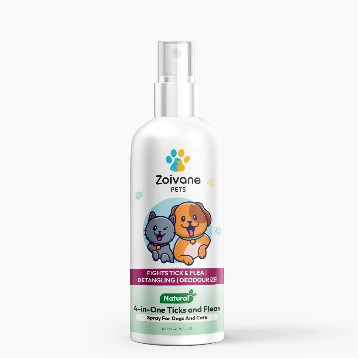 Natural 4-in-one detangling deodouzing spray - ( with citronella essential oil ) for ticks and flea