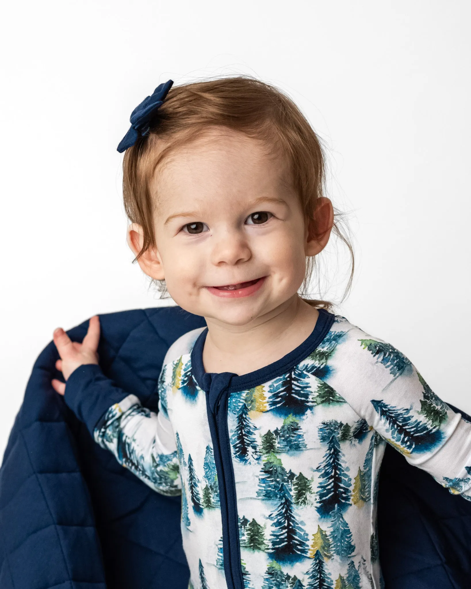 Navy | Baby Bamboo Clip on Bow Set