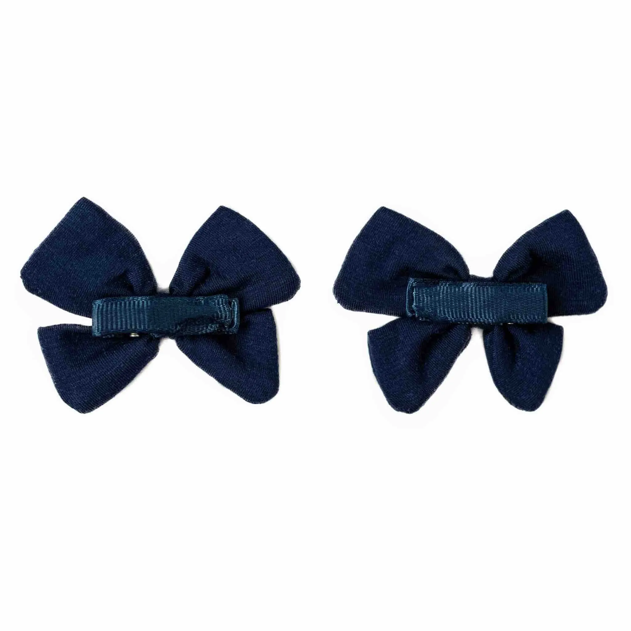 Navy | Baby Bamboo Clip on Bow Set