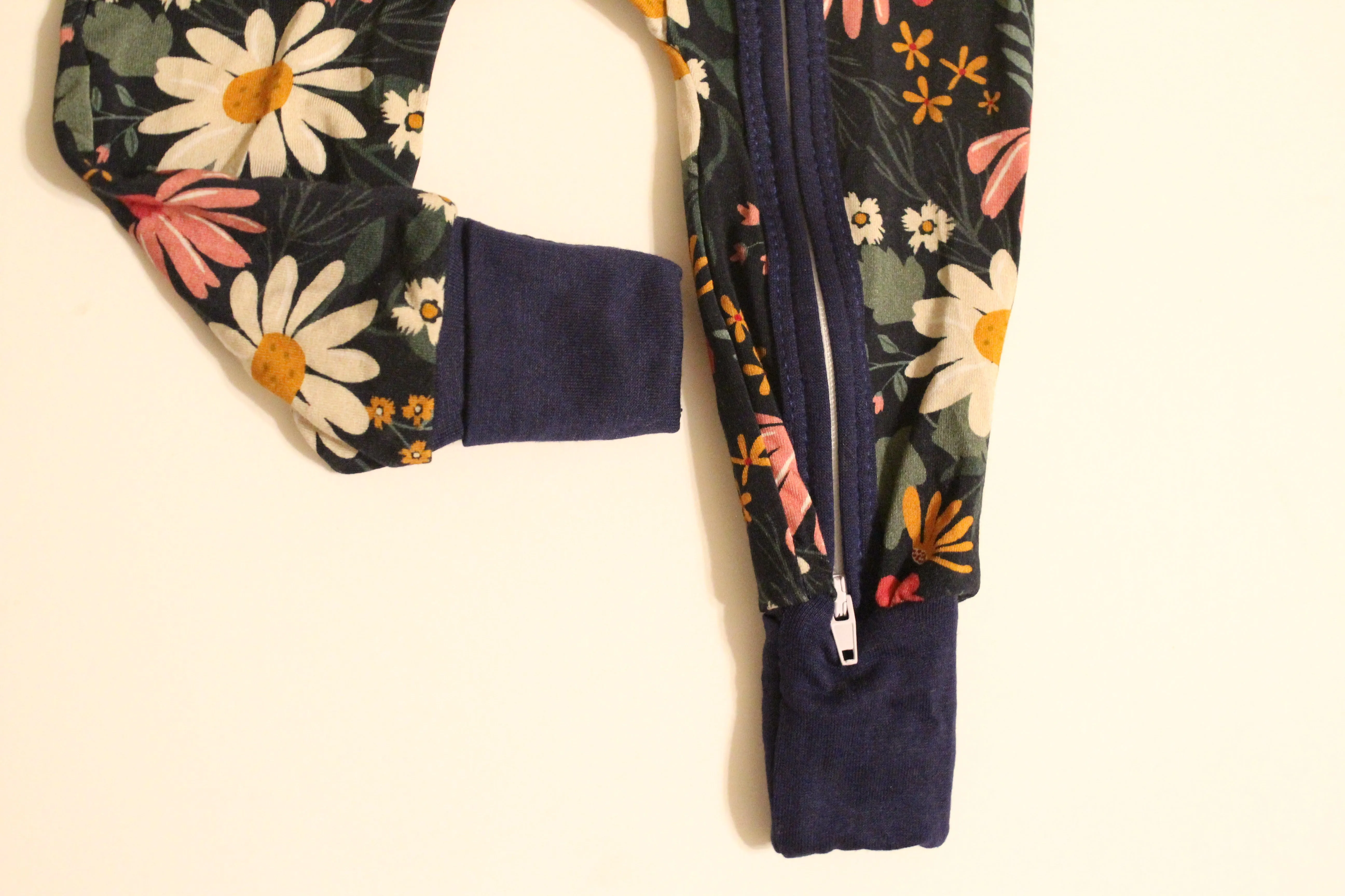 Navy Daisy Pajama Romper