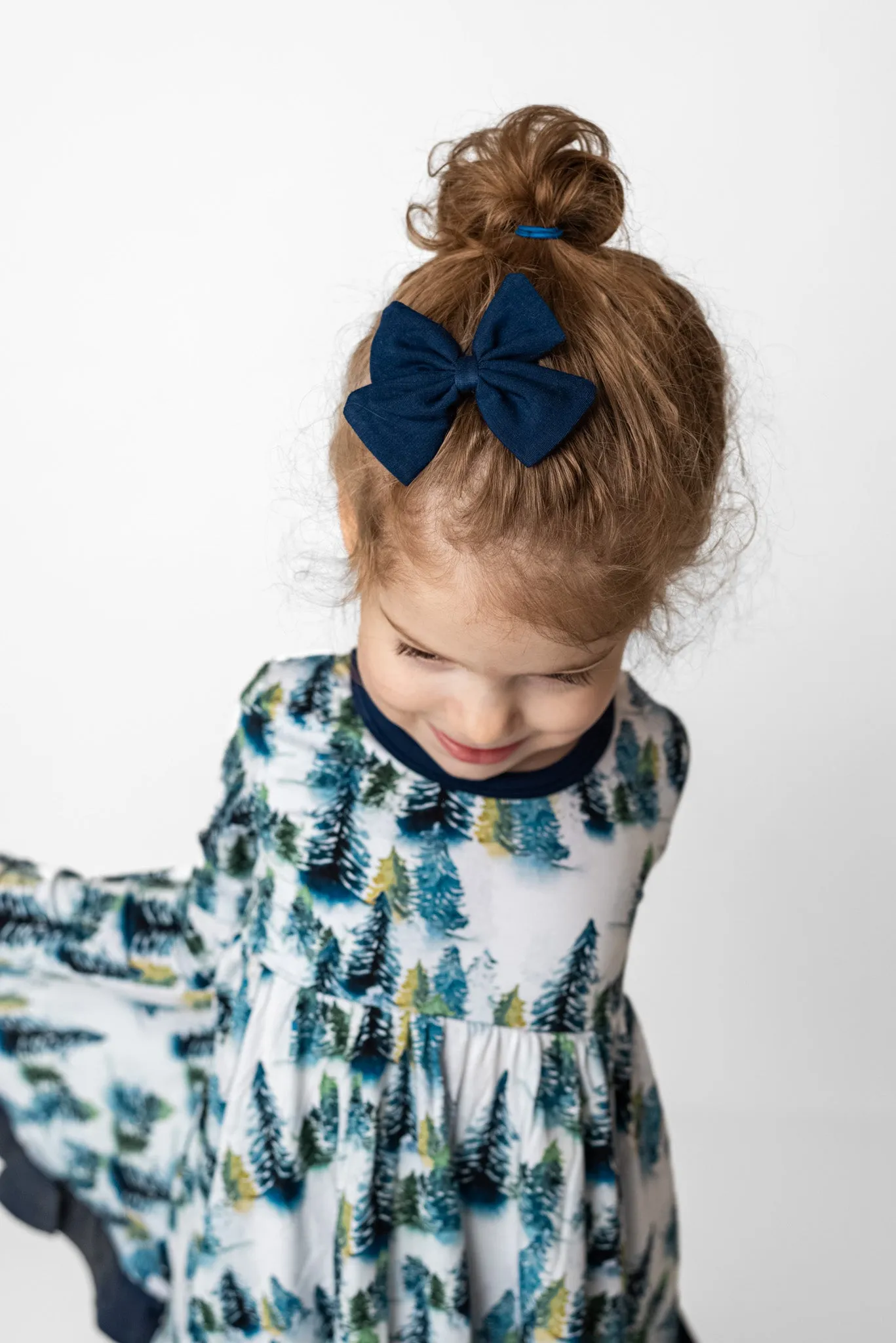 Navy | Toddler Bamboo Clip on Bow