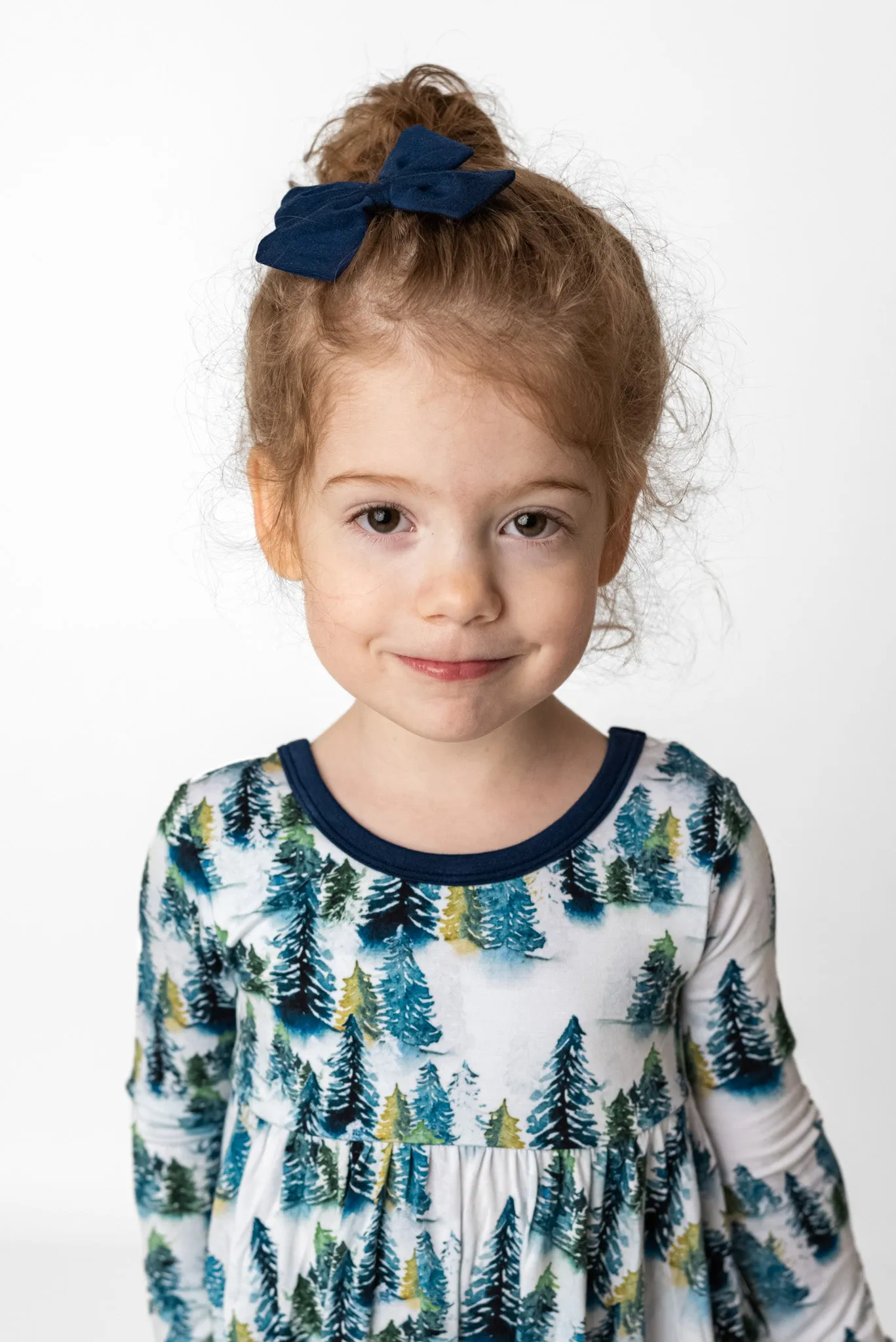 Navy | Toddler Bamboo Clip on Bow