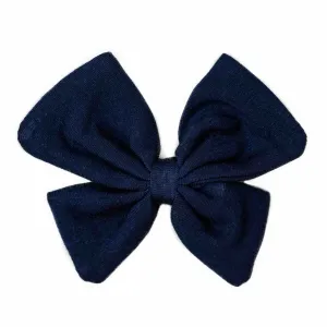 Navy | Toddler Bamboo Clip on Bow