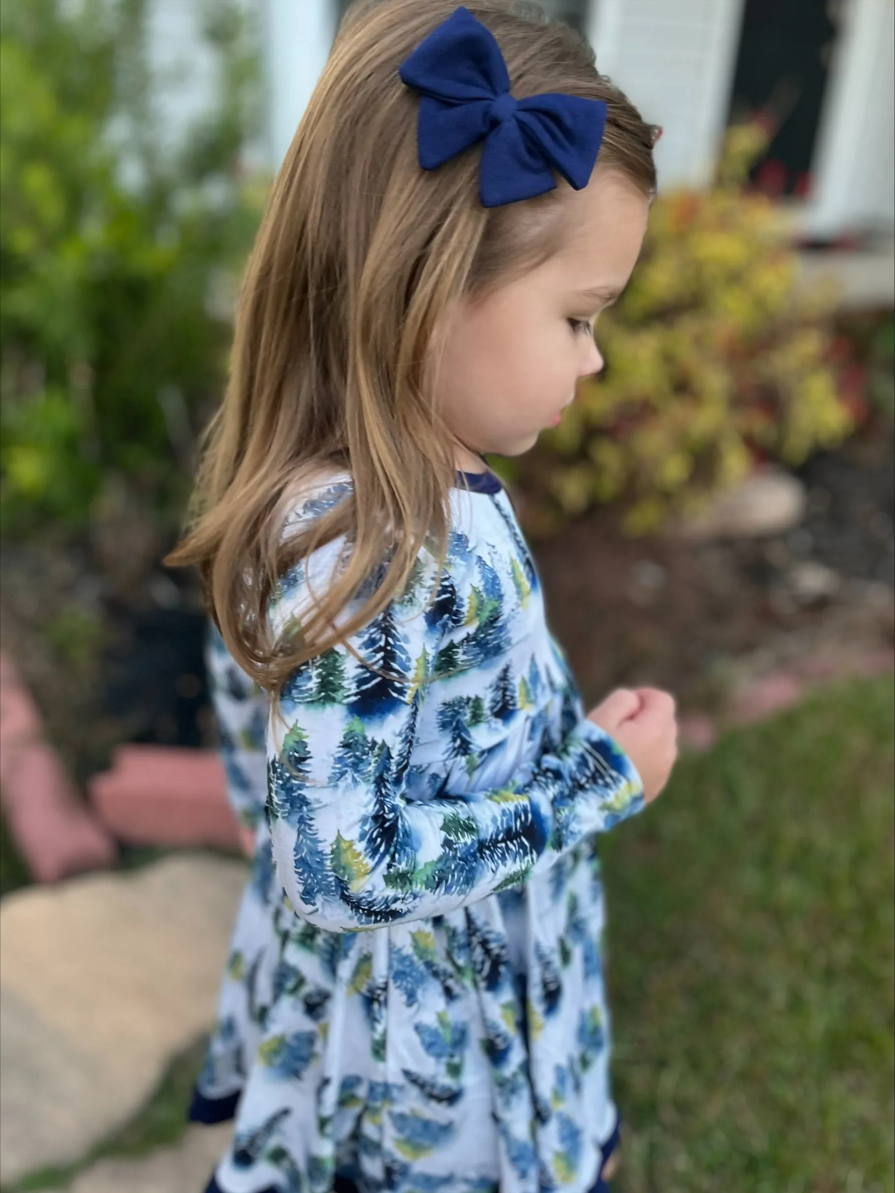 Navy | Toddler Bamboo Clip on Bow