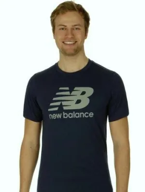 New Balance Mens Black Green Classic Short Sleeve Logo Tee T-Shirt Size M