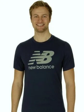 New Balance Mens Black Green Classic Short Sleeve Logo Tee T-Shirt Size M