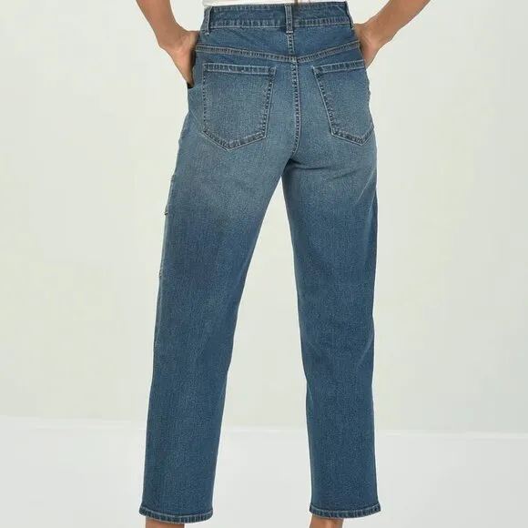NEW D. JEANS High Waist Recycled Denim Straight Leg Ankle Jeans for women 252