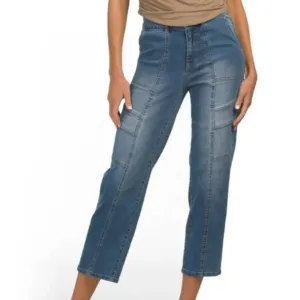 NEW D. JEANS High Waist Recycled Denim Straight Leg Ankle Jeans for women 252
