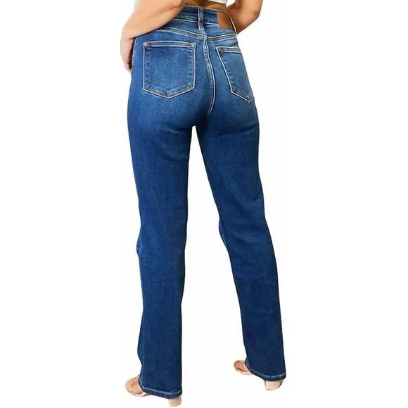 NEW JUDY BLUE high rise button fly dad jeans in medium wash