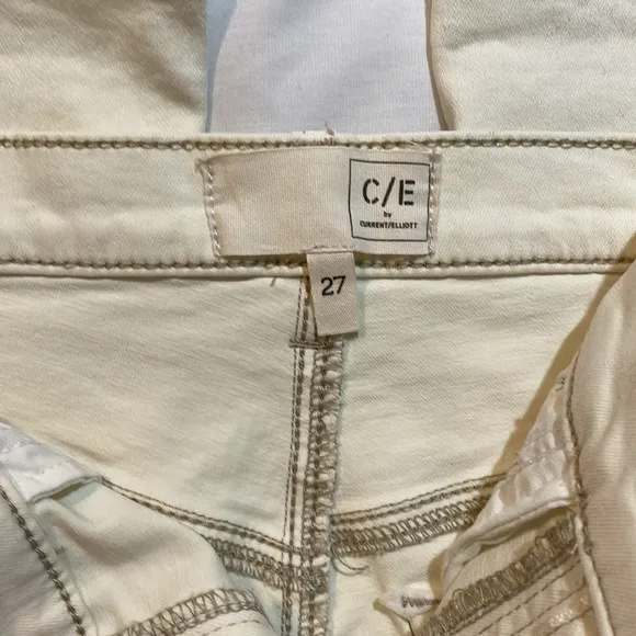 NWT Current Elliot High Rise Flare Cream Jeans in size 27