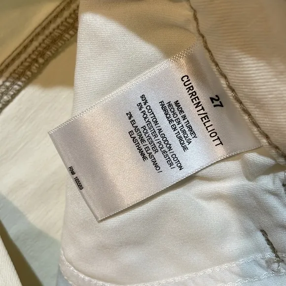 NWT Current Elliot High Rise Flare Cream Jeans in size 27