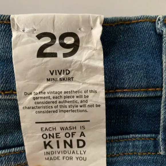 NWT Hudson Jeans Vivid Denim Mini Skirt Size 29