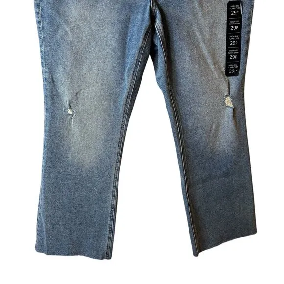 NWT J Crew Petite Women's High Rise Flare Crop Button Fly Jeans Size Petite 29P