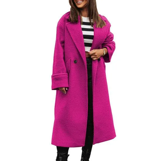 Oversized Reversible Wool Coat for Women - Warm Outerwear in Various Colours