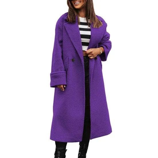 Oversized Reversible Wool Coat for Women - Warm Outerwear in Various Colours