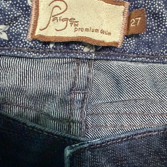 Paige Bel Air Classic Boot Cut Dark Wash Jeans 27