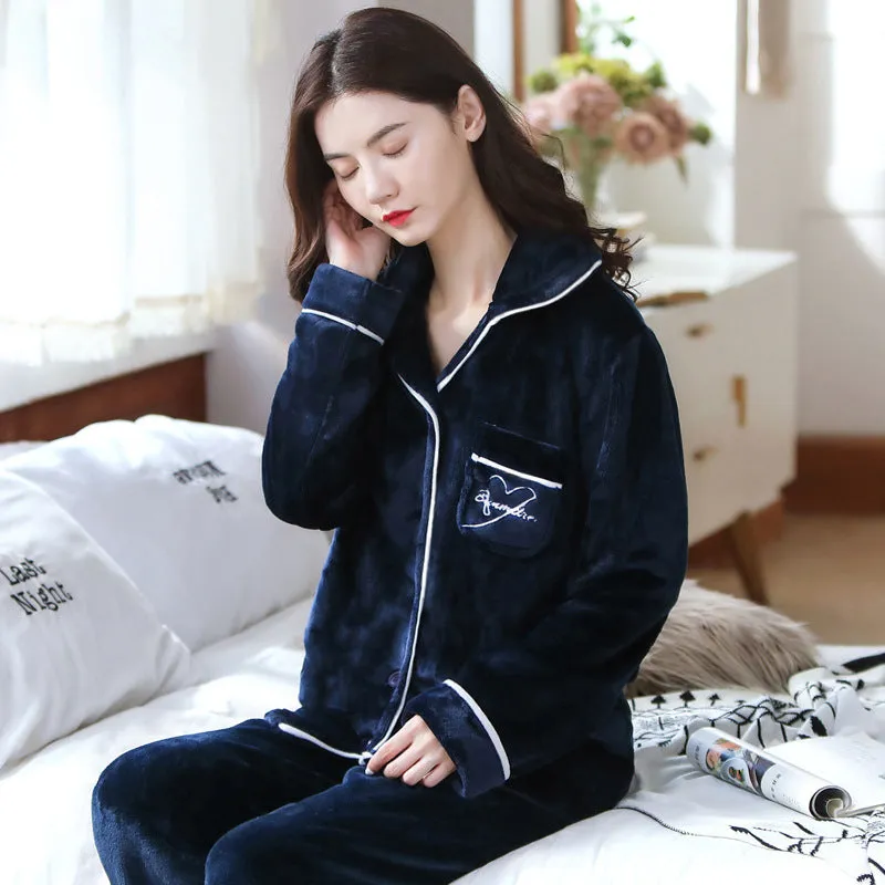 Pajama home set coral fleece