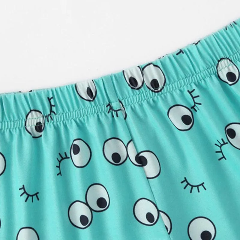 Pajamas T-Shirt & Elastic Waist Shorts (2 Piece Set)