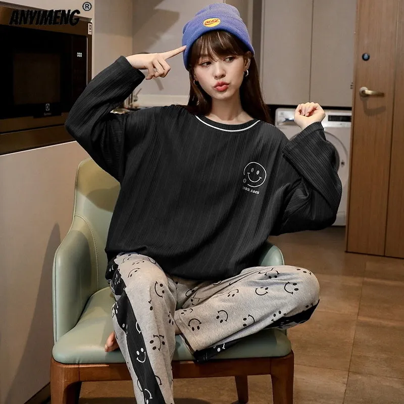 Pajamas Women Autumn And Winter Long-sleeved Pure Cotton